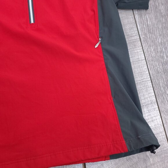 J Lindeberg Jacket Mens Medium Red Short Sleeve Pullover 1/4 Zip Golf - Picture 3 of 7